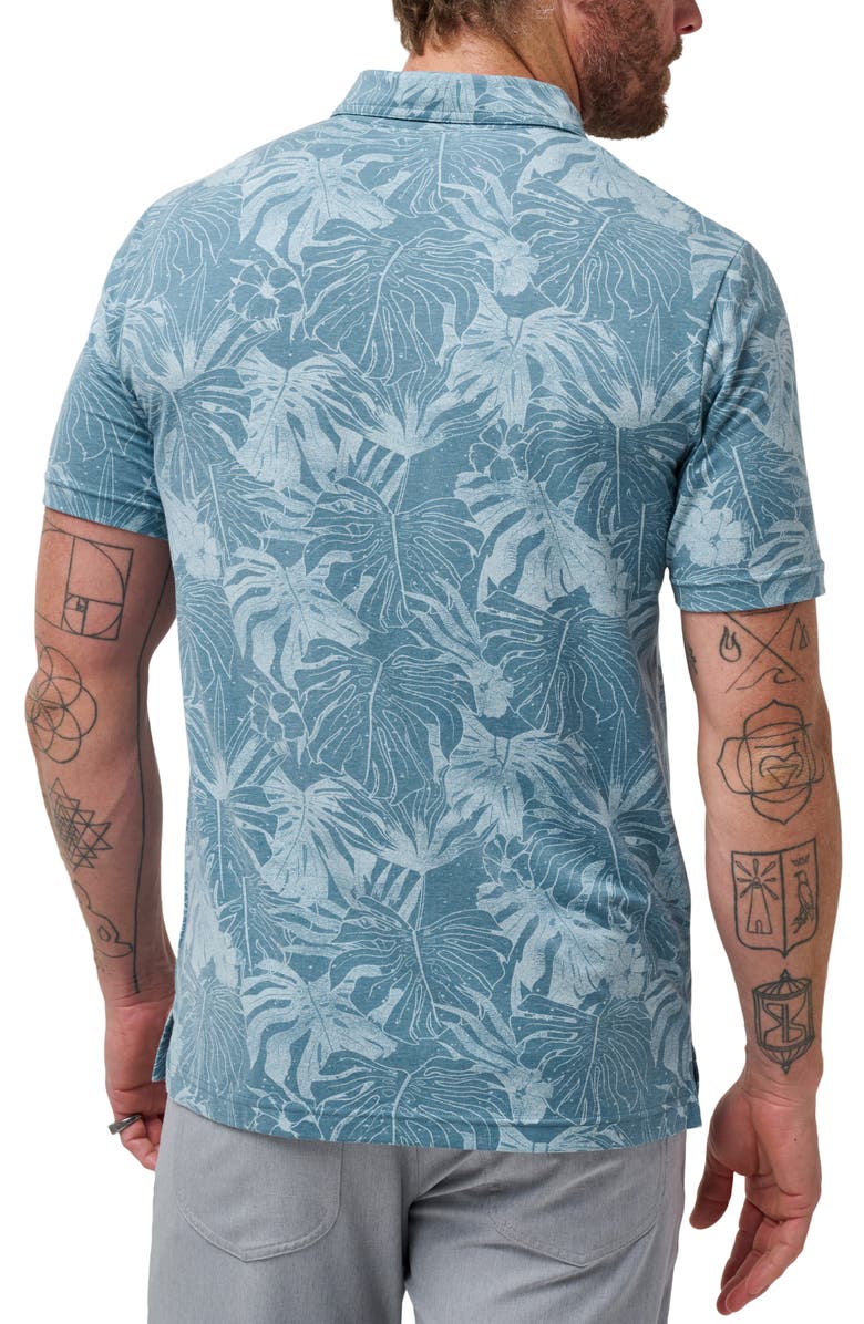 TravisMathew Secret Laguna Leaf Print Polo, Alternate, color,