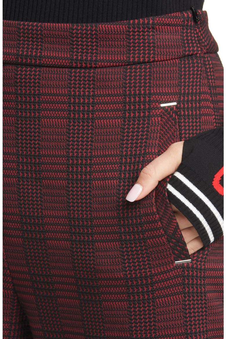Hanette Plaid Ankle Pants, Alternate, color, BRICK RED