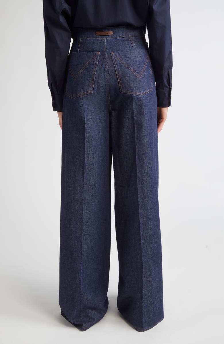 Max Mara Vega Denim Wide Leg Jeans, Alternate, color, Dark Navy