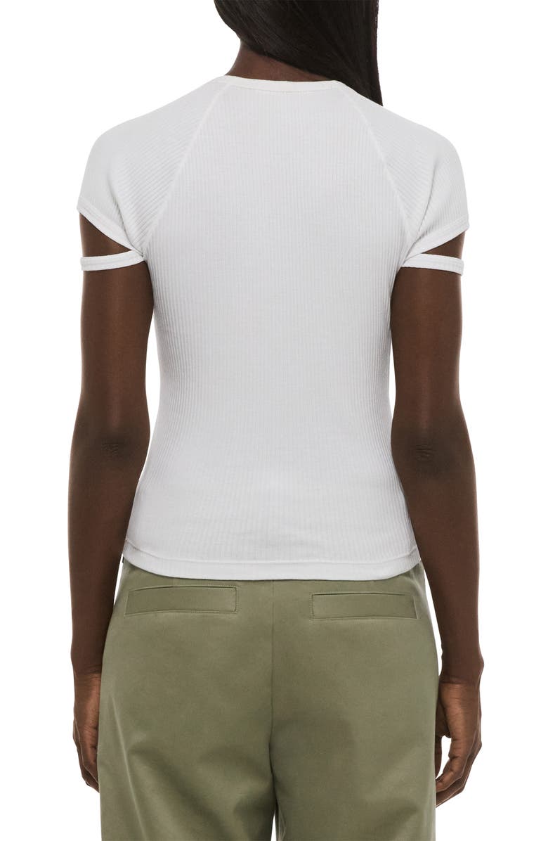 Helmut Lang Raglan Sleeve Rib T-Shirt, Alternate, color, Optic White