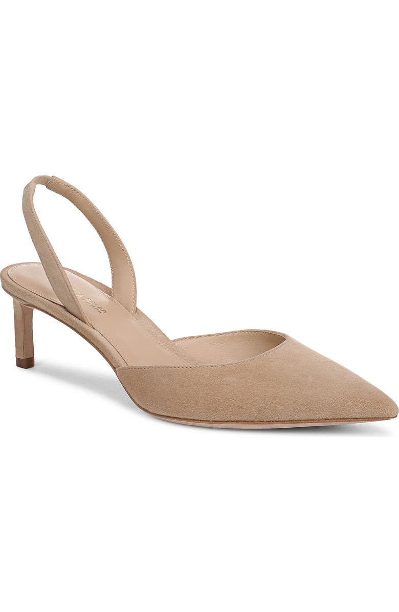 Veronica Beard Caroline Slingback Pointed Toe Kitten Heel Pump, Main, color, Sand