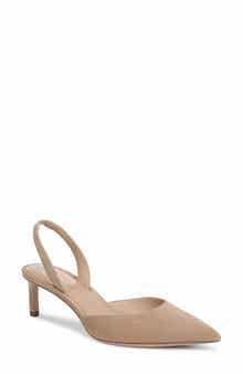 Veronica Beard Caroline Slingback Pointed Toe Kitten Heel Pump