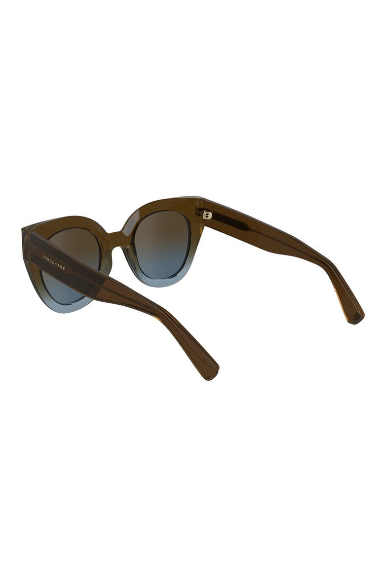 Heritage 49mm Small Round Sunglasses, Alternate, color, TRANSPARENT GRADIENT BROWN/AZU