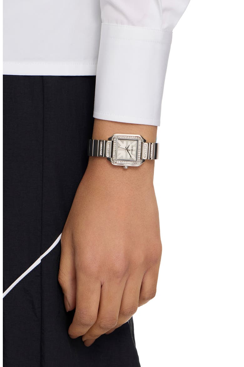 After Hours Crystal Bracelet Watch, 26.5mm x 33mm, Alternate, color, STAINLESS STEEL