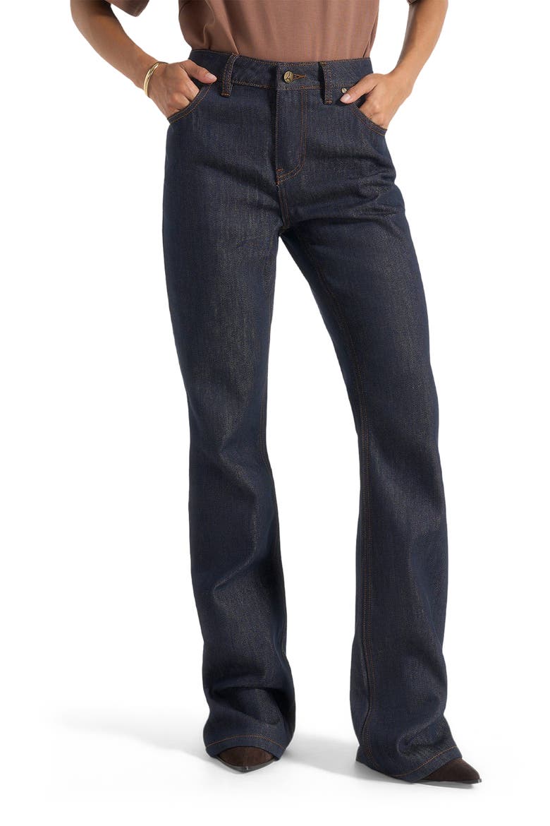 Abbie Stacked Fit And Flare Jeans, Main, color, Indigo