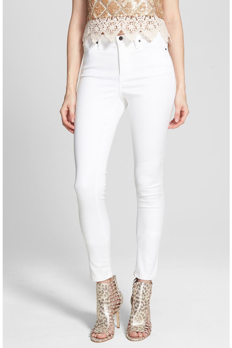 'Empower' High Rise Denim Leggings, Main, color, WHITE