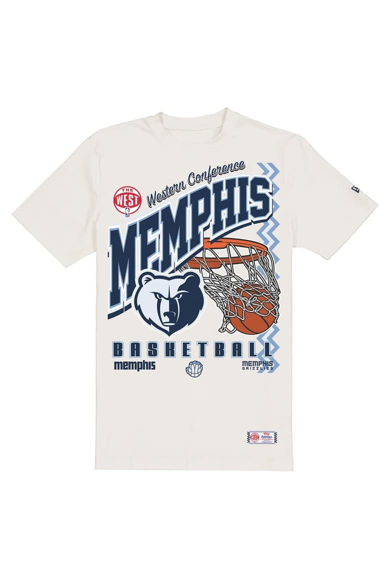 Men's New Era  Cream Memphis Grizzlies Oversized City Edition Remix Vintage T-Shirt, Alternate, color, Cream