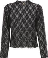 Open Edit Floral Stretch Lace Top