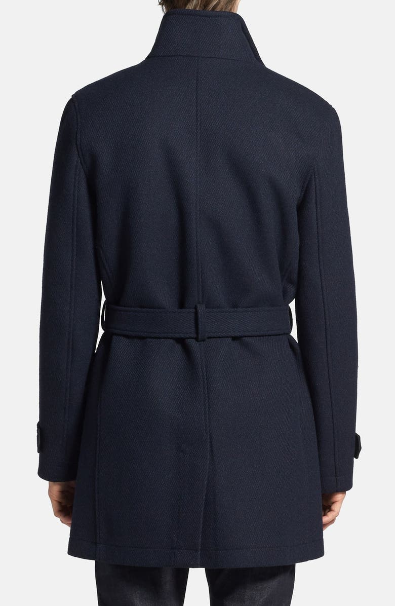 Topman Double Breasted Wool Blend Trench Coat, Alternate, color, 