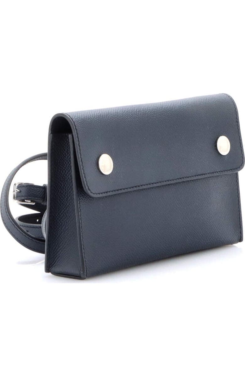 Pre-Owned Hermes Double Snap Pochette Crossbody Epsom, Alternate, color, Bleu Indigo