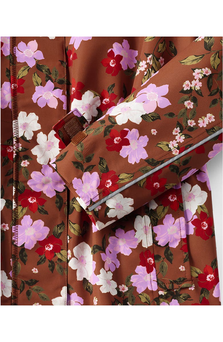 Lands
 End Squall Hooded Waterproof Raincoat, Alternate, color, Rich Ginger Brown Wild Roses