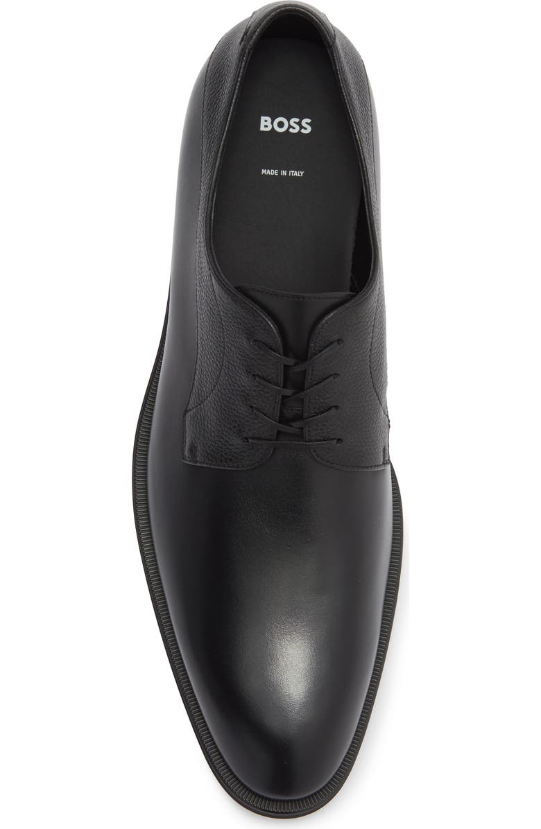 BOSS Derrek Mixed Finish Plain Toe Derby, Alternate, color, Black