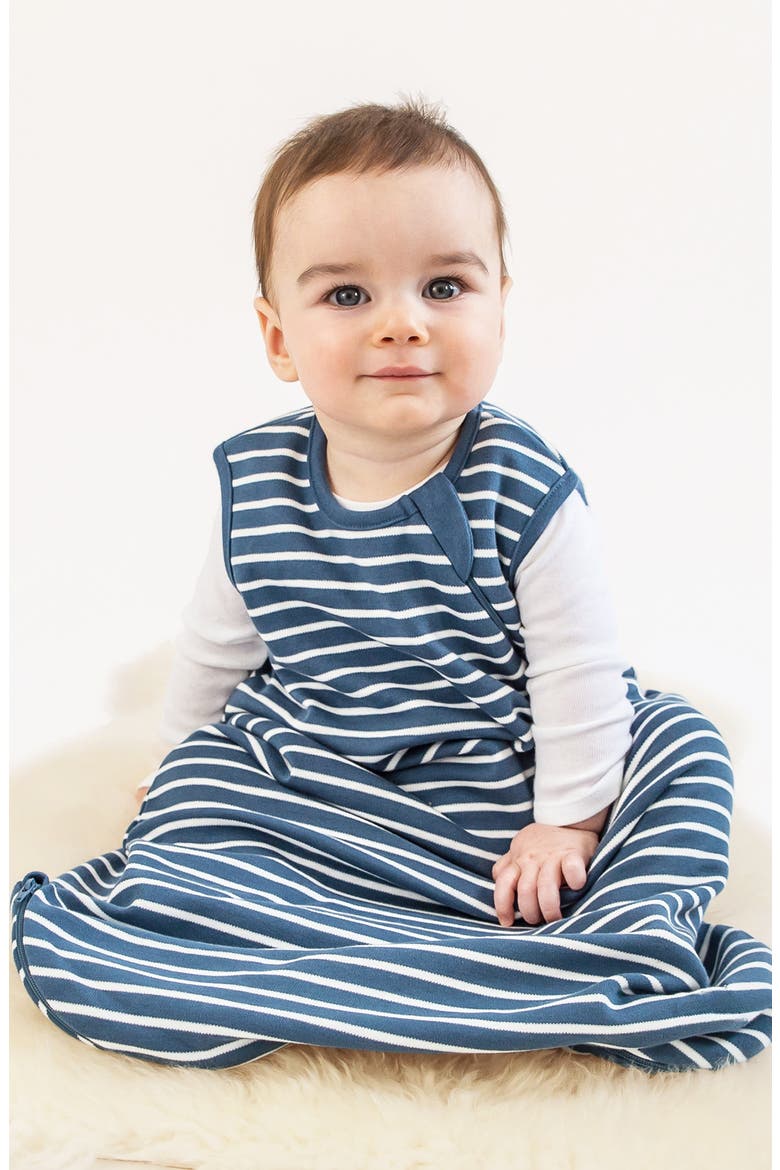 4 Season Organic Cotton & Merino Wool Wearable Blanket, Alternate, color, NAVY BLUE
