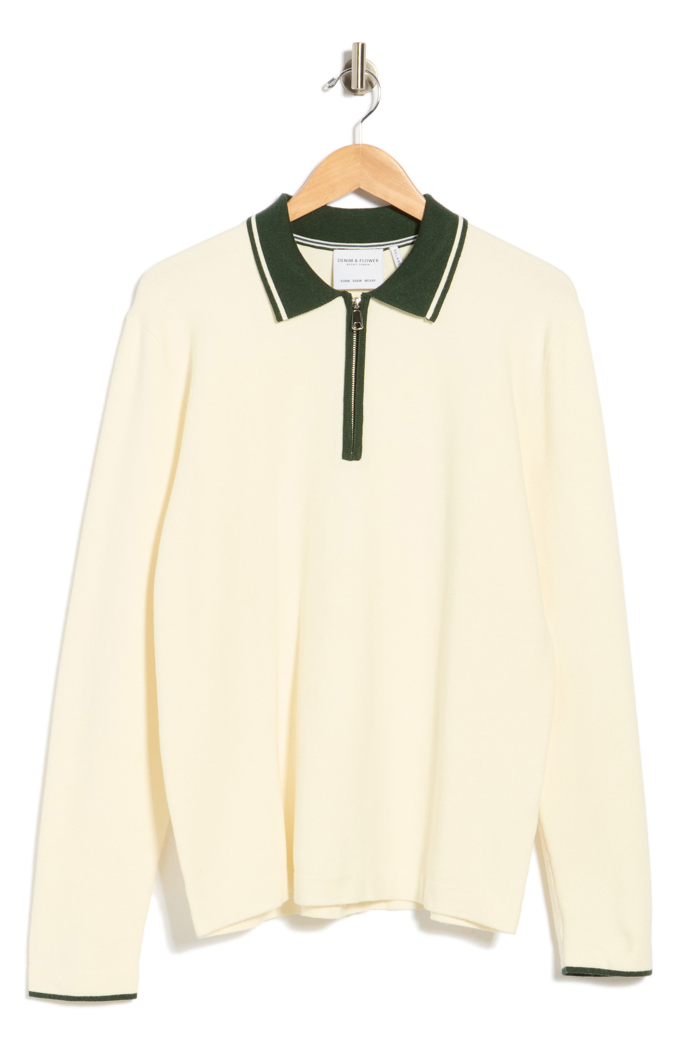 Tipped Quarter Zip Sweater