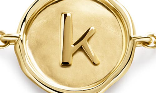 Monica Vinader Gold Mini Initial K Stamp Chain Bracelet In 14kt Solid Gold K