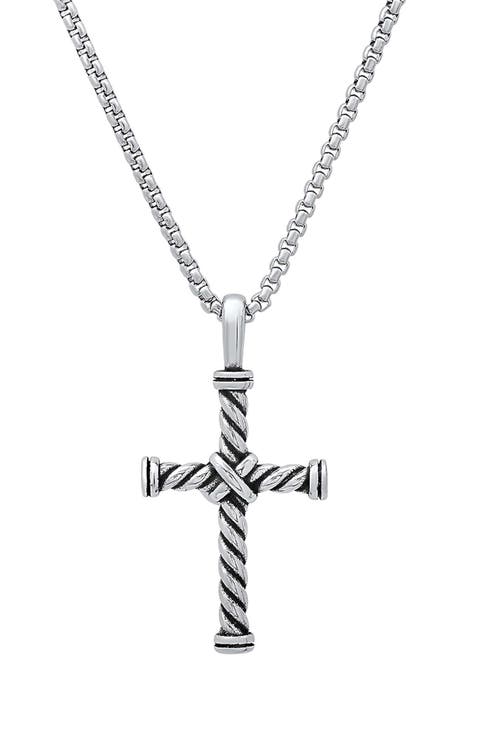 Men's Twisted Cross Pendant Necklace