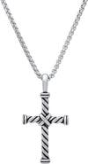 STEELTIME Men's Twisted Cross Pendant Necklace