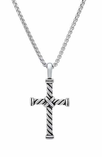 Men's Twisted Cross Pendant Necklace