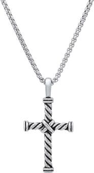 STEELTIME Men's Twisted Cross Pendant Necklace