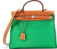 Pre-Owned Hermes Herbag Zip Berline Vache Canvas and Leather 31