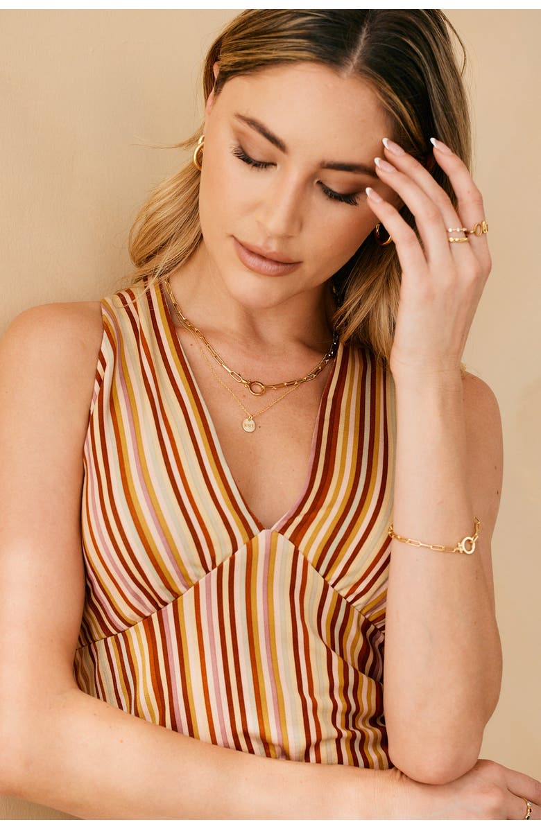 Mint & Lily Mint Paperclip Necklace, Alternate, color, 18K Gold Plated