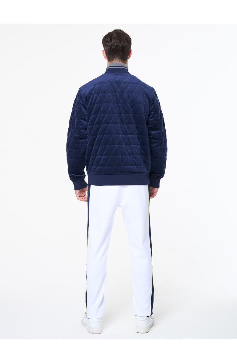 Sergio Tacchini Redi Quilted Velour Bomber Jacket, Alternate, color, Maritime Blue