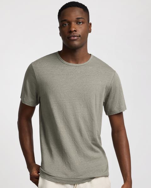 Stretch Linen Crewneck Short Sleeve Tee