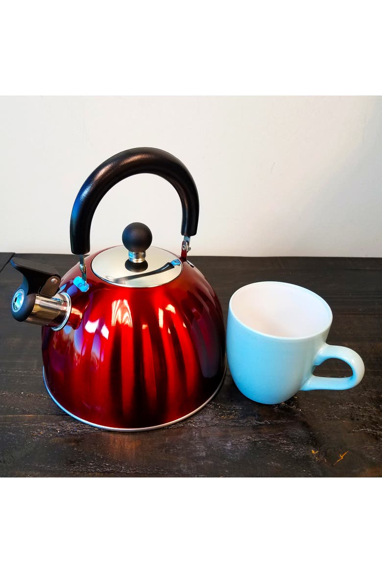 Twining 2.1 Quart Pumpkin Tea Kettle, Alternate, color, Red