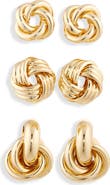 Tasha 3-Pack Assorted Doorknocker Stud Earrings