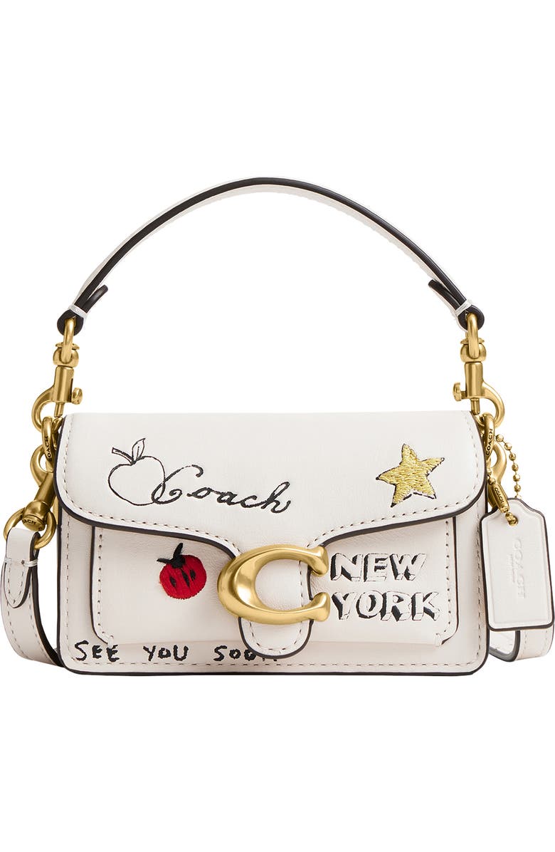 COACH Tabby 12 Sketch Print Leather Shoulder Bag, Main, color,