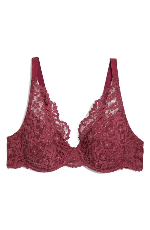 Etam Legen 6 Lace Underwire Bra In Burgundy/copper