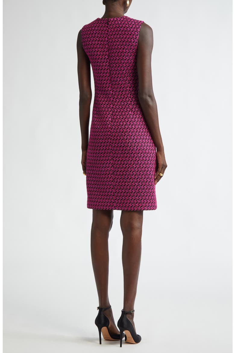 Honeycomb Tweed Sleeveless Sheath Dress, Alternate, color, BLACK/ WILD ORCHID MULTI