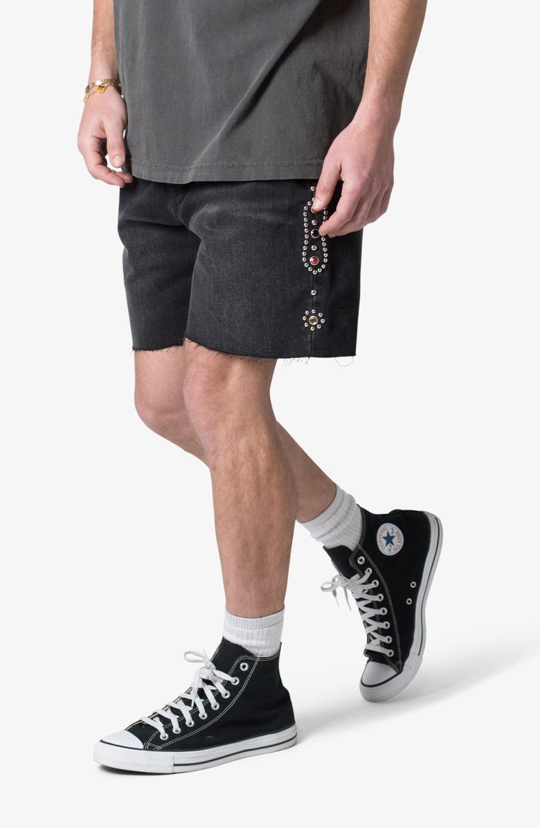 mnml Cutoff Denim Shorts, Alternate, color, 