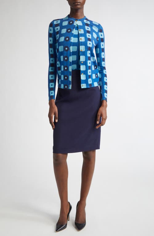 St John St. John Collection Geo Print Wool Cardigan