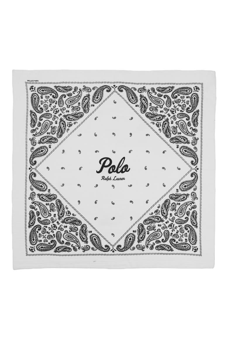 Polo Ralph Lauren Signature Bandana Print Scarf, Alternate, color, White