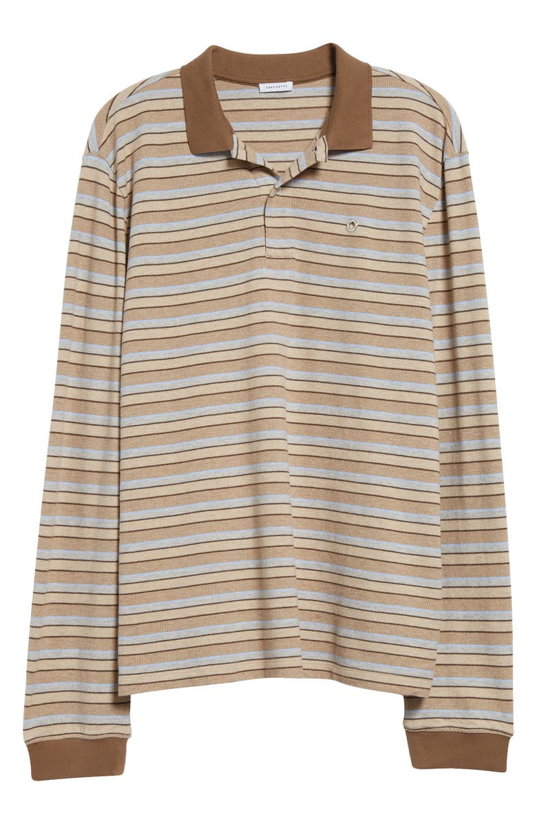 Saks Potts Serena Stripe Long Sleeve Polo, Alternate, color,