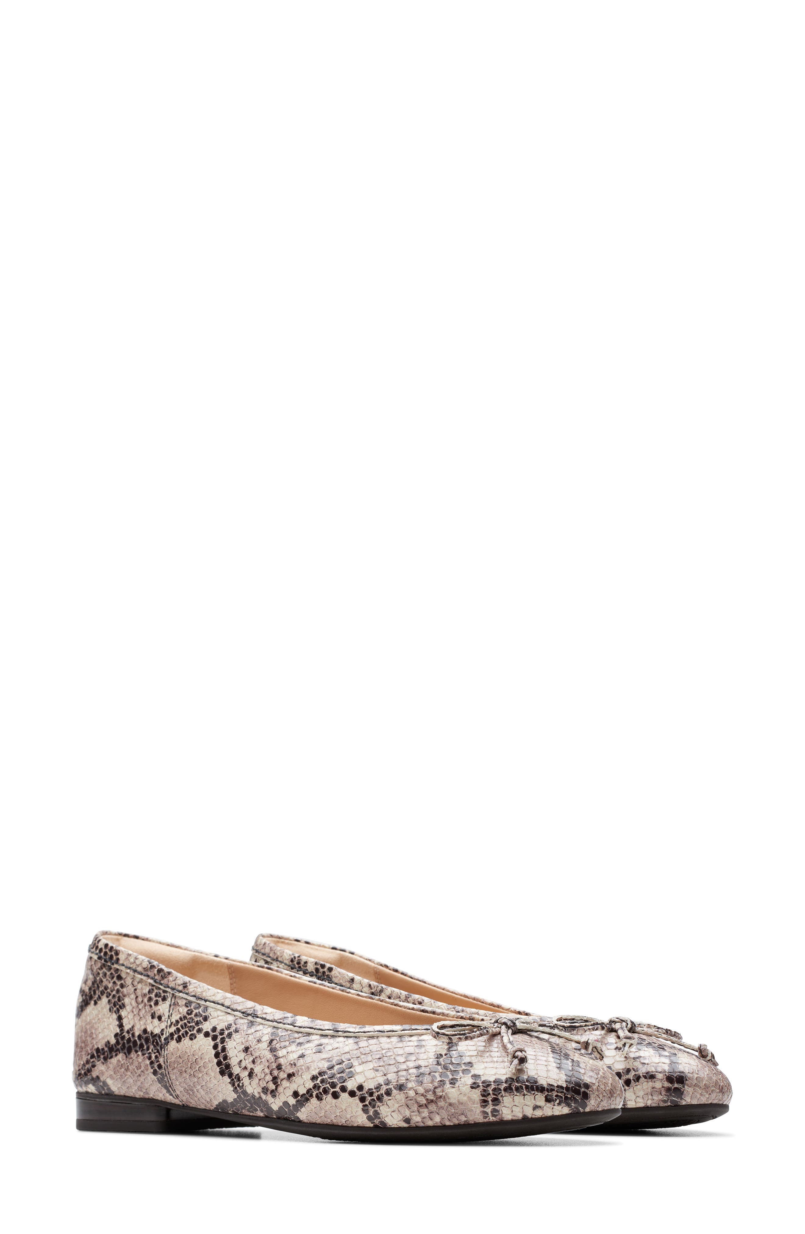 Clarks<sup>®</sup> Fawna Lily Ballet Flat, Main, color, Snake Print