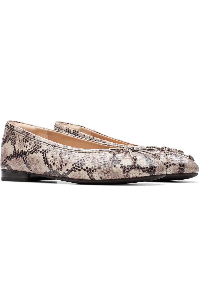Clarks<sup>®</sup> Fawna Lily Ballet Flat, Main, color, Snake Print