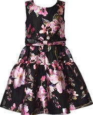 Iris & Ivy Kids' Metallic Floral Burnout Party Dress