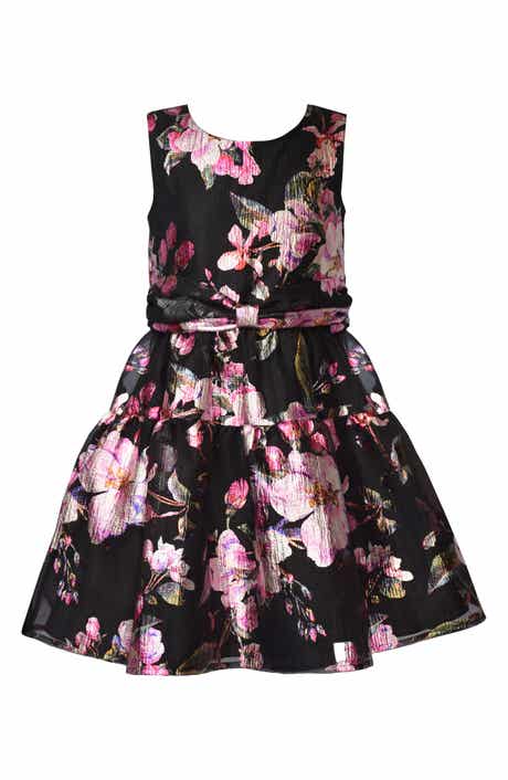 Iris & Ivy Kids' Metallic Floral Burnout Party Dress