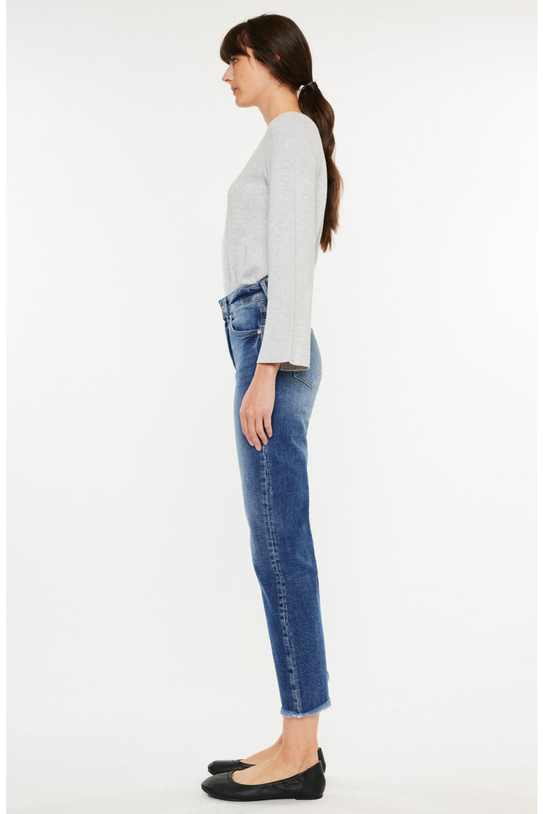Nancy Essentials High Rise Slim Straight Leg Jeans, Alternate, color, Medium Wash