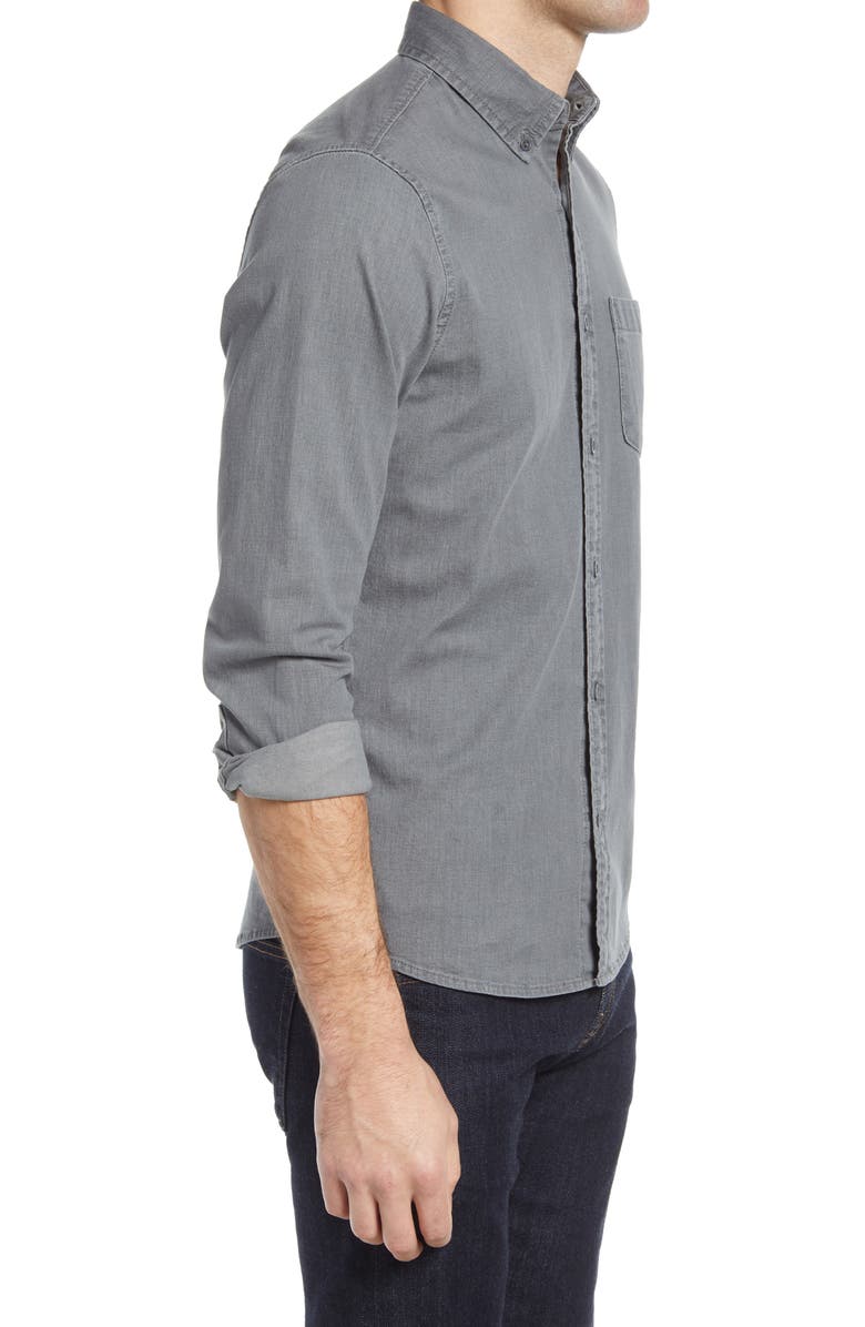 Nordstrom Trim Fit Stretch Chambray Button-Down Shirt, Alternate, color, 