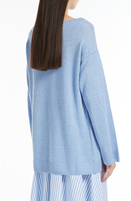 Mm Dandy Linen Sweater In Light Blue
