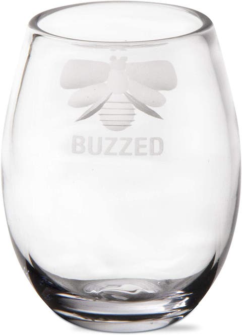 Buzzed Stemless Wine Glasses Clear Drinkware for Spring