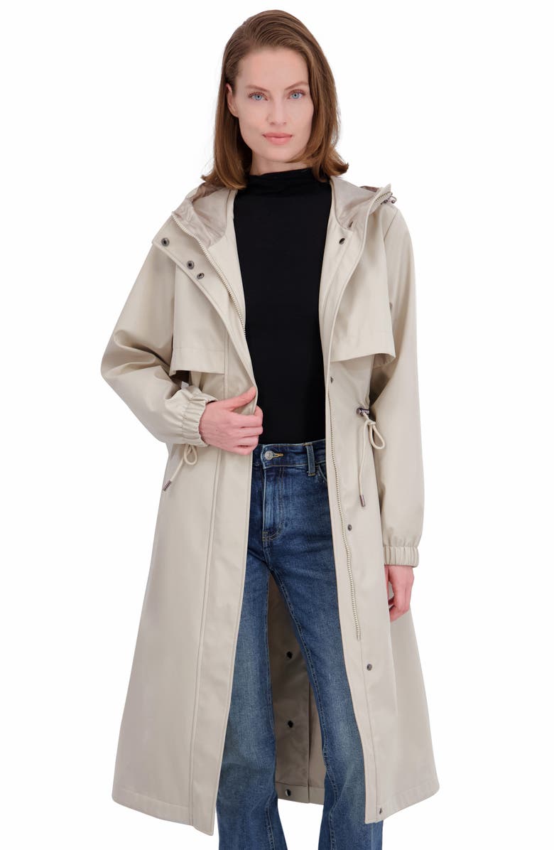 Tahari Amelia Hooded Coat, Alternate, color, Parchment