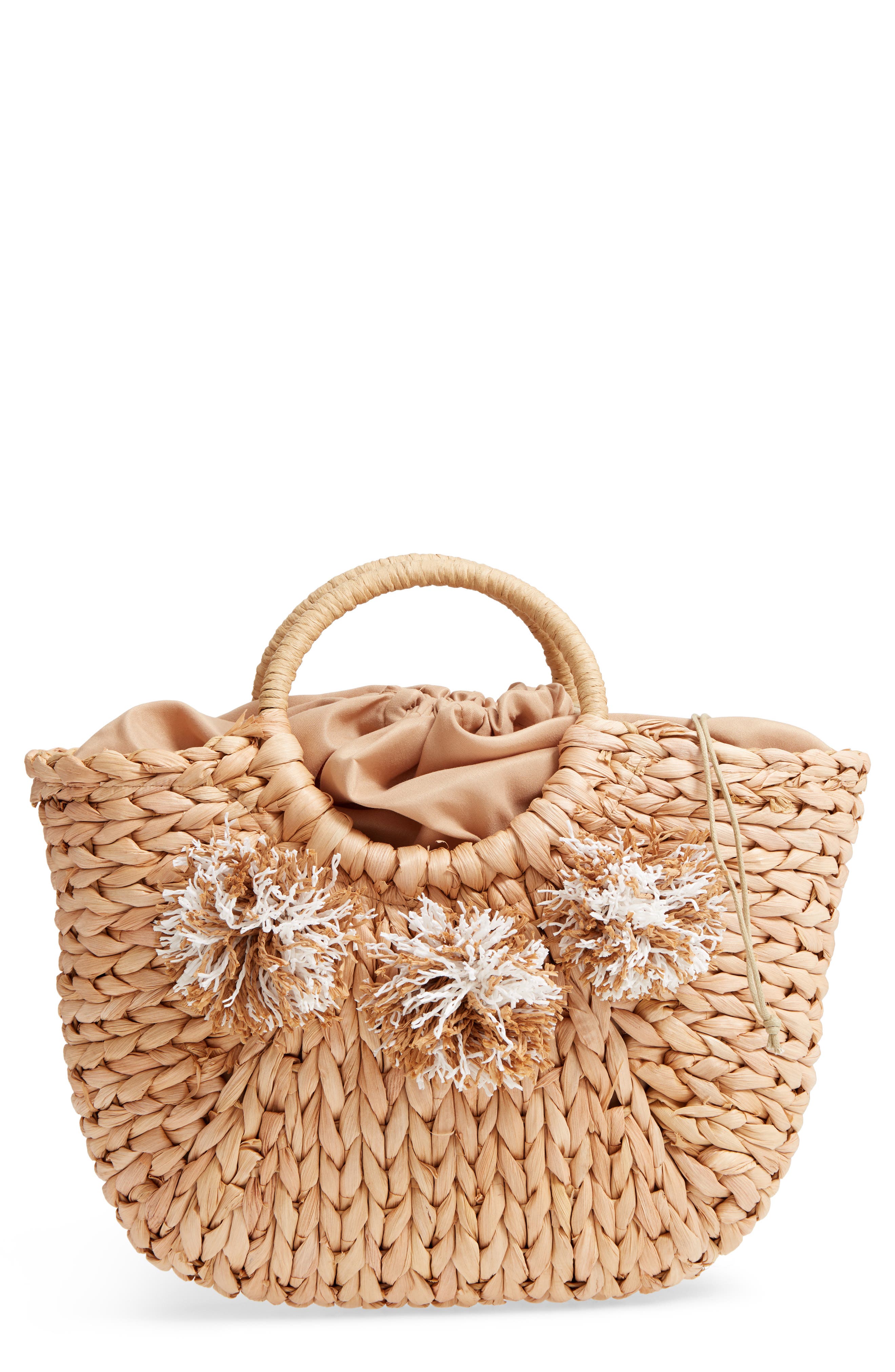 Street Level Woven Straw Tote, Main, color, 