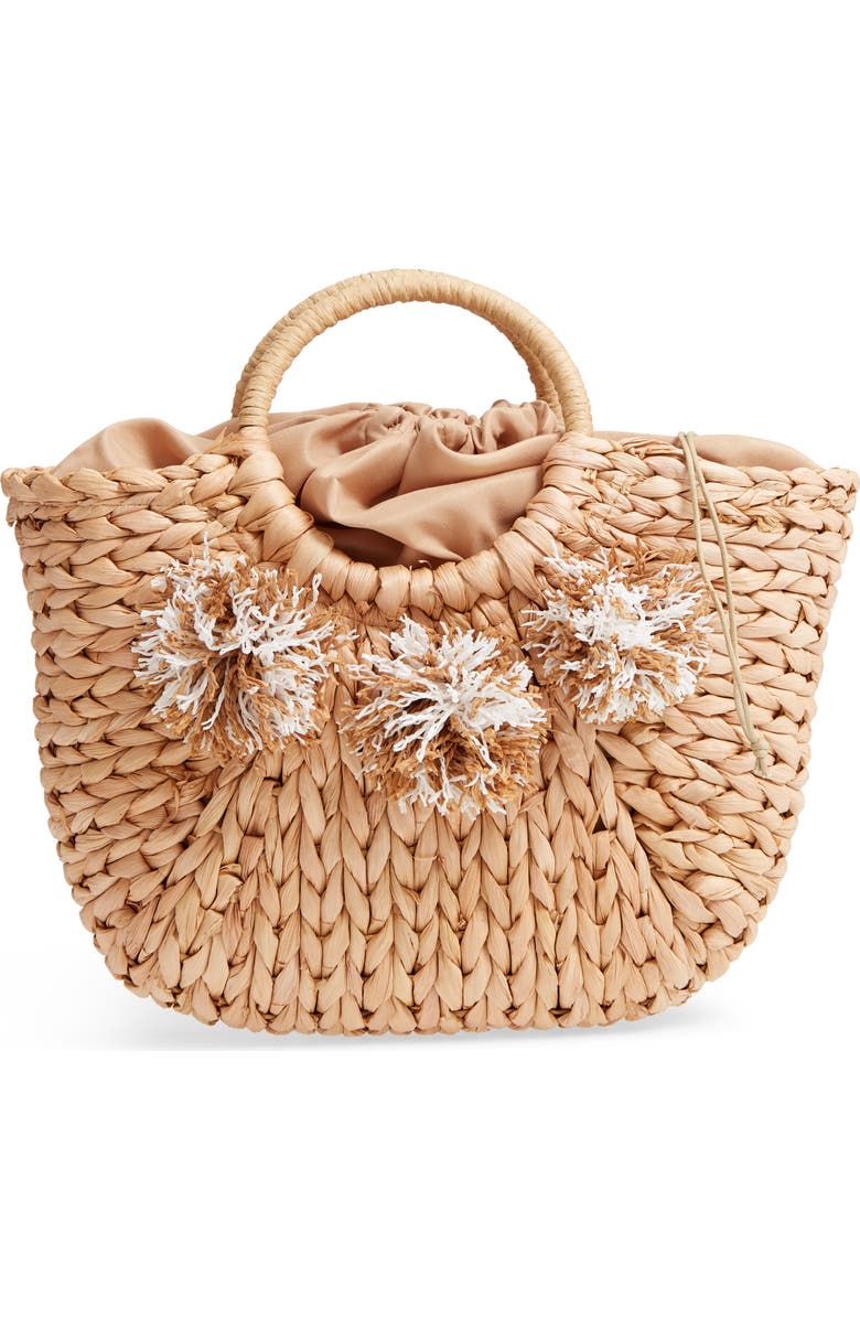 Street Level Woven Straw Tote, Main, color,