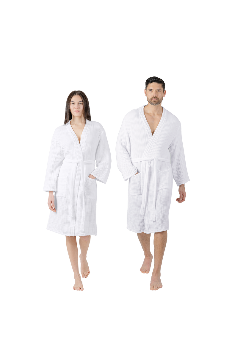 Comfy Cubs Adult Muslin Bathrobe, Main, color, White