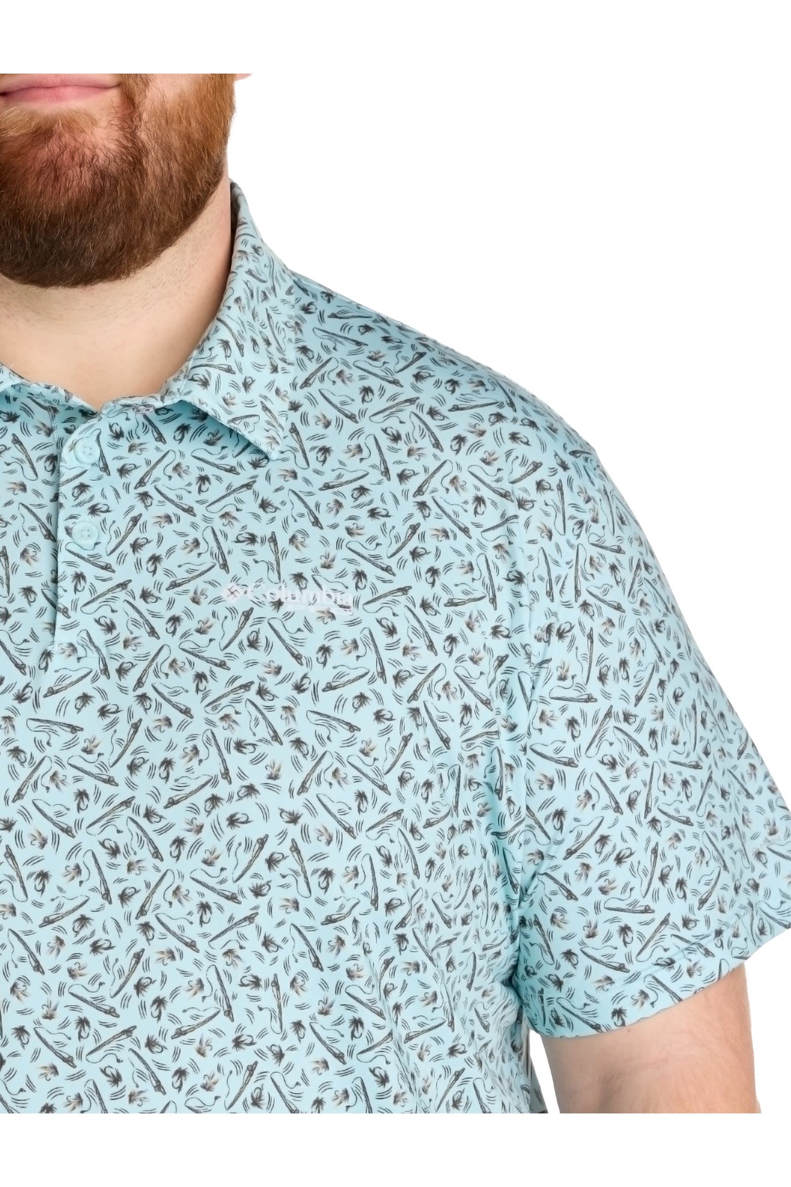 Slack Card Columbia Big & Tall PFG Super Slack Tide Marine Printed Polo Shirt (Men ...