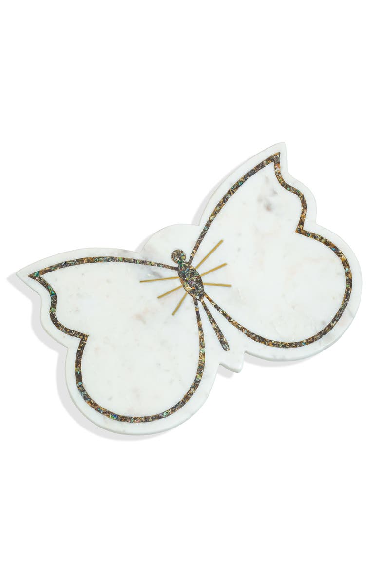 Tiramisu Alabone & Marble Butterfly Platter, Main, color, White